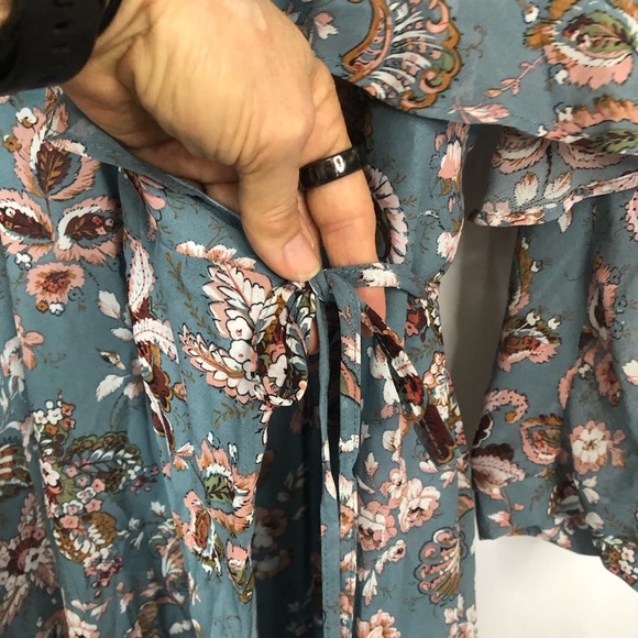 Suzanne Betro Wraparound Dress Floral Sleeveless Long Sleeve Lined - Picture 8 of 14